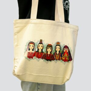 شنطة كتان مع سحاب حجم صغير