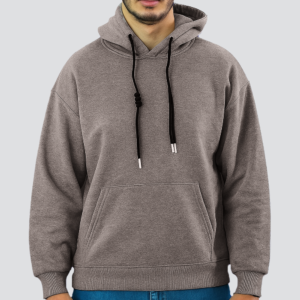 هودي رجالي قطني مع طاقية بأكمام طويلة